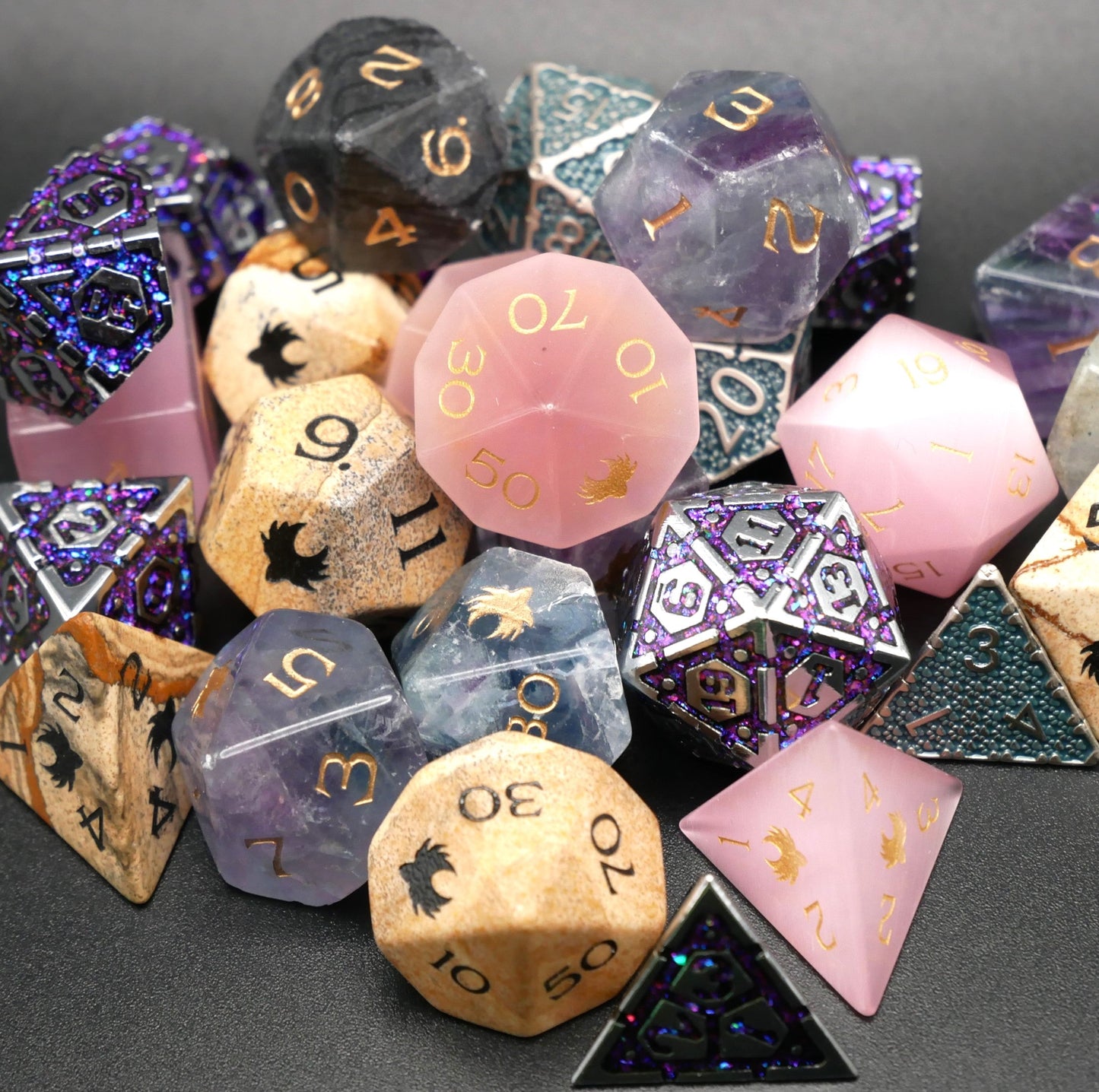 Mystery Liquid Bundle - 9 Dice Sets + 1 RPG Accessory