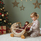 Lullaby Rattan Doll Buggy – Handcrafted Boho Stroller for Little Girls Doll Pretend Play