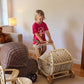 Lullaby Rattan Doll Buggy – Handcrafted Boho Stroller for Little Girls Doll Pretend Play
