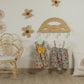 Montessori Rainbow Wall Hanger  |  Rattan Wall Rack | Boho Nursery Wall Hooks for Kids