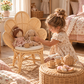 Handmade Rattan Flower Chair for Kids – Blossom Bloom Rattan Chair – Handwoven Flower Chair for Kids and Dolls| Boho Nursery & Playroom Furniture