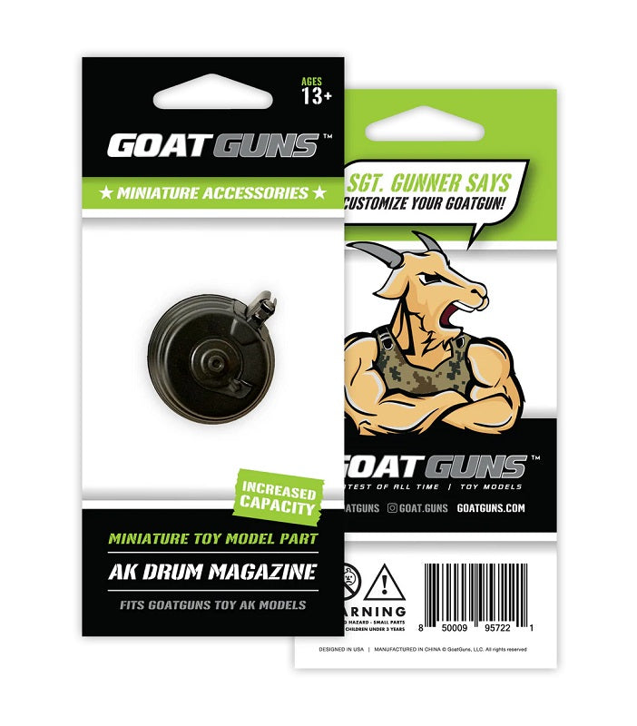 GoatGuns Mini AK Drum Magazine for AK47 Models "” Die-Cast Metal Black