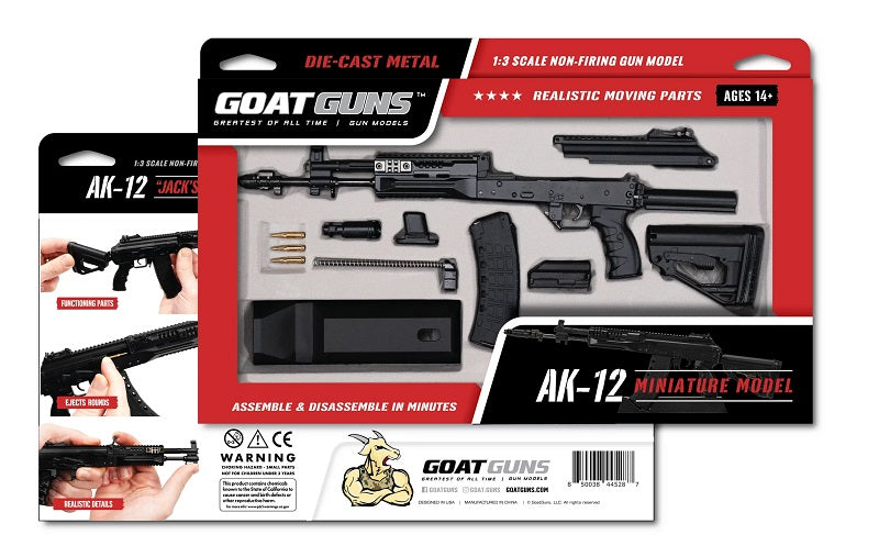 GoatGuns 1/3 Scale Die Cast Modern AK12 Rifle Model "” Tactical Black
