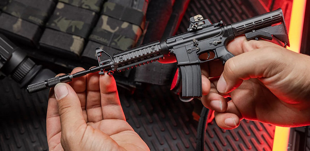 GoatGuns 1/3 Scale Die Cast 'CHARKY' AR15 Rifle Model "” Flat Black