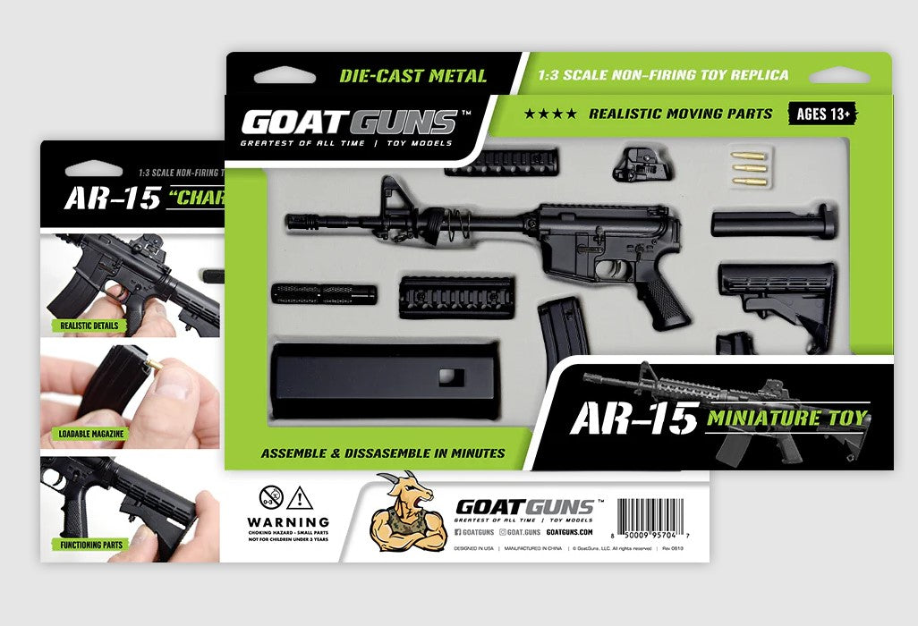 GoatGuns 1/3 Scale Die Cast 'CHARKY' AR15 Rifle Model "” Flat Black