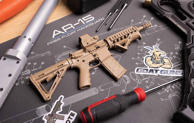 GoatGuns 1/3 Scale Die Cast 'COYOTE' AR15 Short Barrel Model "” Coyote Tan