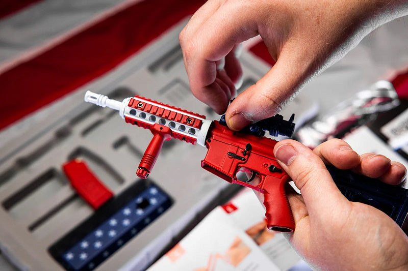 GoatGuns 1/3 Scale Diecast AR15 Desktop Model 'M4R1CA' – USA Red White & Blue