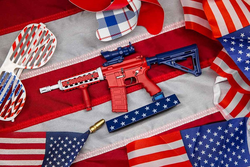 GoatGuns 1/3 Scale Diecast AR15 Desktop Model 'M4R1CA' – USA Red White & Blue
