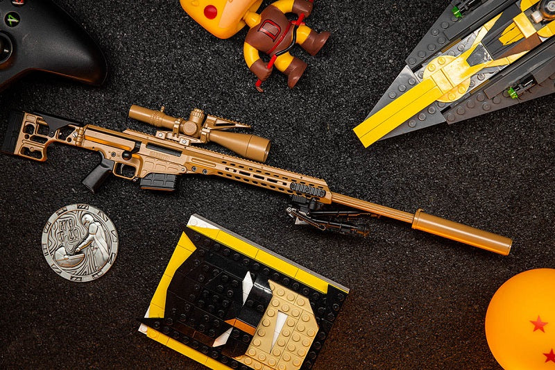 GoatGuns 1/4 Scale Diecast Barrett MK22 MRAD Sniper Rifle Model – Tan Officially Licensed