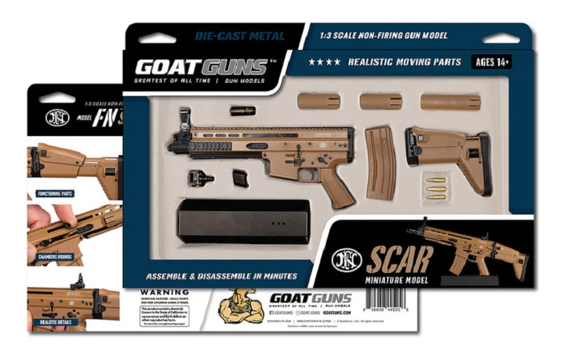 GoatGuns 1/3 Scale Diecast FN SCAR AR Rifle Model – Dark Tan Officially Licensed