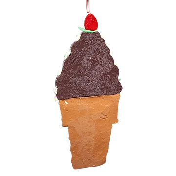 Claydough Ice Cream Ornament - Chocolate