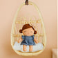 Boho Rattan Doll Wall Chair – Handwoven Nursery Wall Decor & Pretend Play Seat for Girls