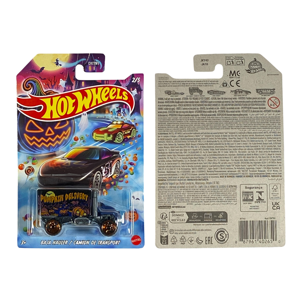 2026 Hot Wheels Baja Hauler Halloween 2/5 Pumpkin Delivery Dark Blue JKY43