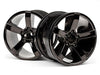 HPI Racing Bullet MT Wheels Black Chrome (Pair)
