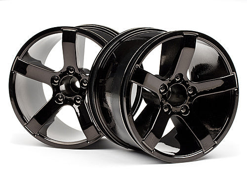HPI Racing Bullet MT Wheels Black Chrome (Pair)