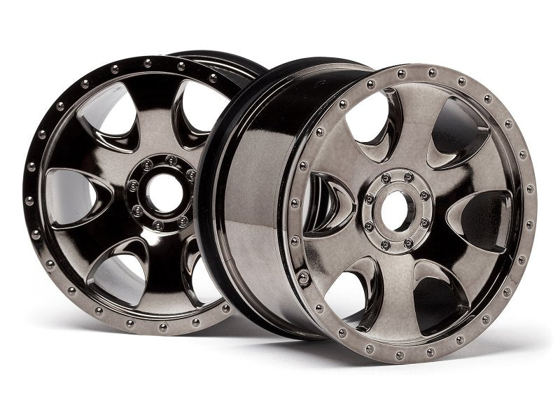 HPI Racing Warlock Wheels Black Chrome 83x56mm for Savage X (2pcs)