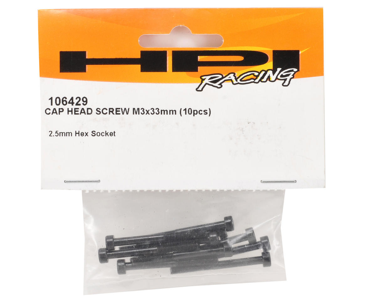 HPI Racing M3x33mm Cap Head Hex Socket Screws for Savage XS (10-Pack)