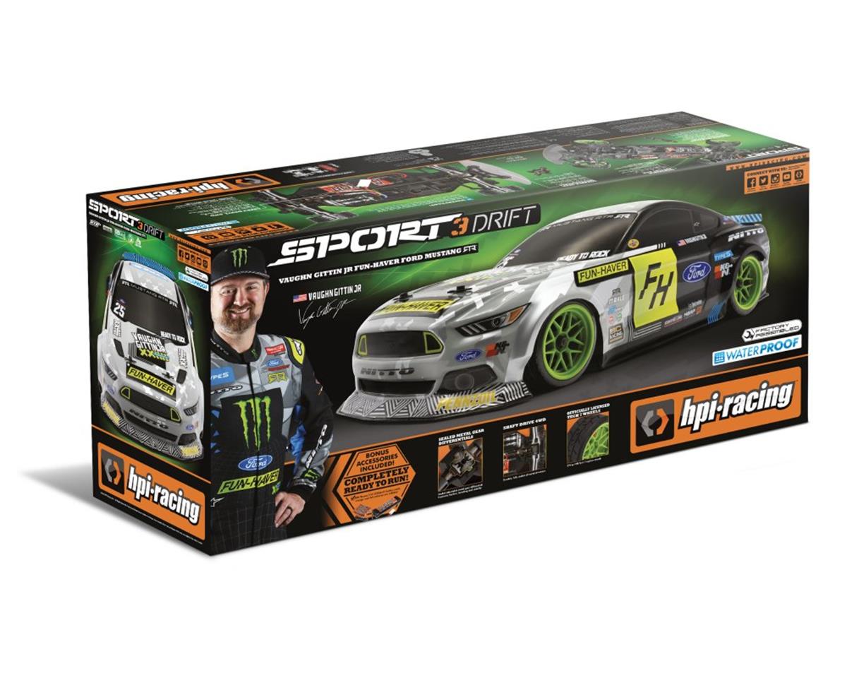 HPI Sport 3 Drift VGJR Fun Haver Ford Mustang V2 1/10 4WD Electric Drift Car RTR with 2.4GHz Radio 7.2V Battery and Charger