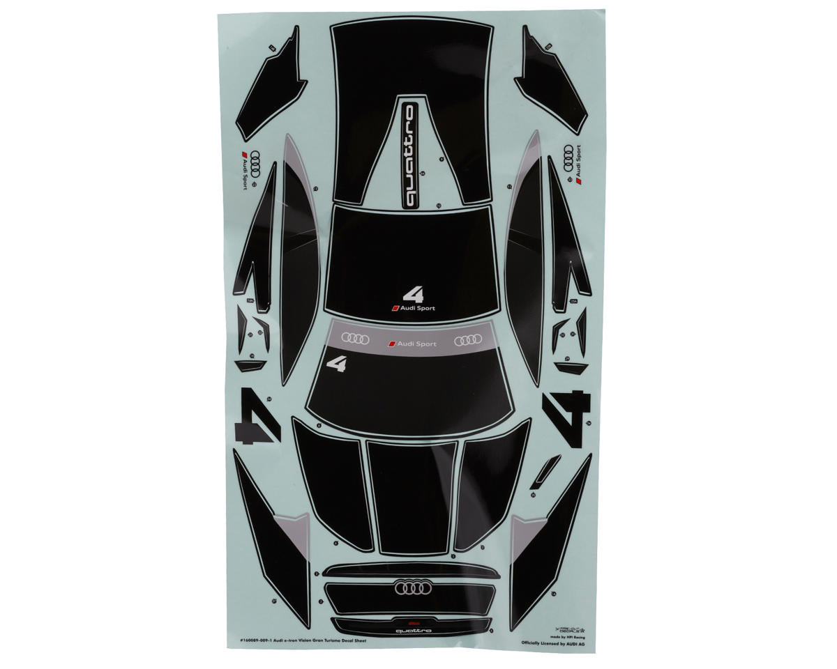 HPI Racing Audi e-tron Vision Gran Turismo Clear Body Shell 200mm 255mm Wheelbase for 1/10 Scale Touring Cars