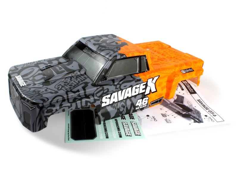 HPI Racing GT-6 Sportcab Pre-Painted Truck Body Grey/Orange for Savage X 4.6