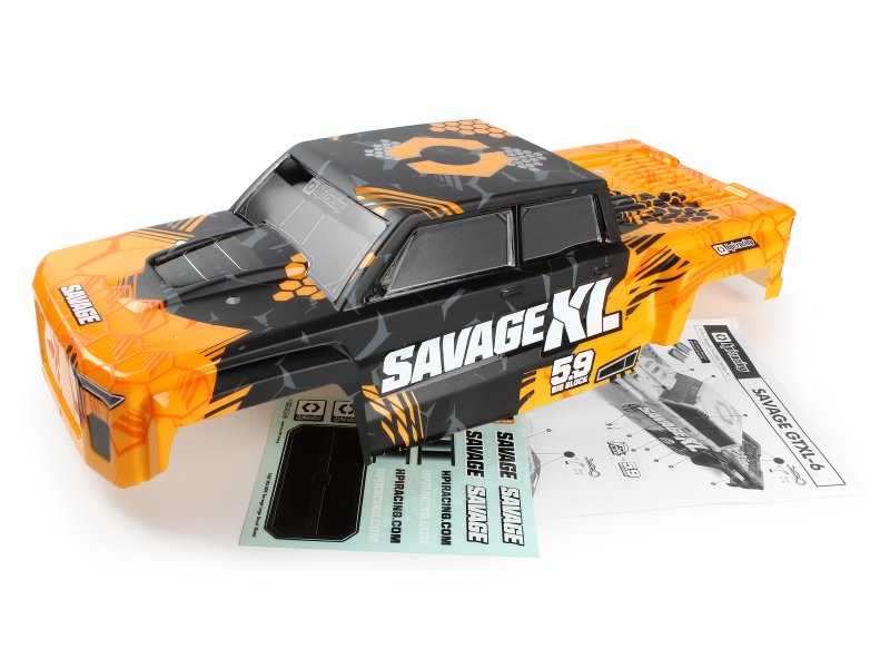 HPI Racing GTXL-6 King Cab Pre-Painted Truck Body — Orange / Black