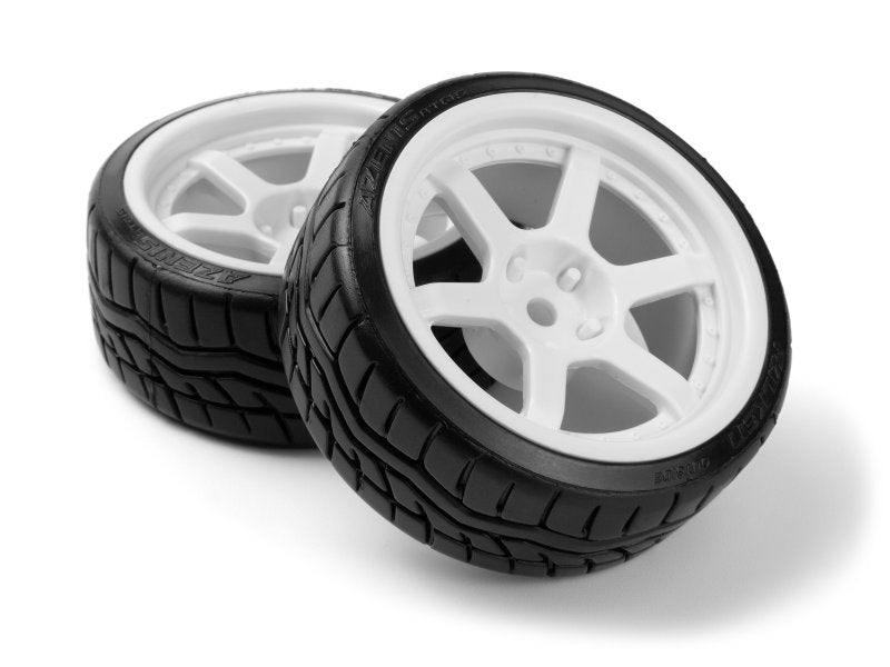 HPI Racing Falken Azenis Drift Tires Pre-Mounted on HRE C106 Wheels White (4pcs)