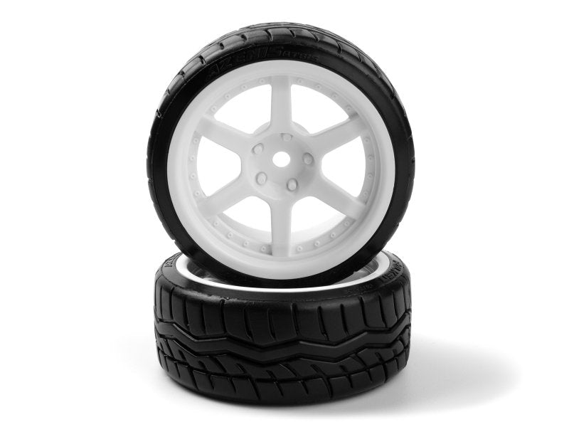 HPI Racing Falken Azenis Drift Tires Pre-Mounted on HRE C106 Wheels White (4pcs)