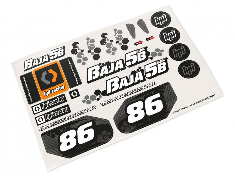 HPI Racing Baja 5B-1F Buggy Clear Body with 2022 Decals