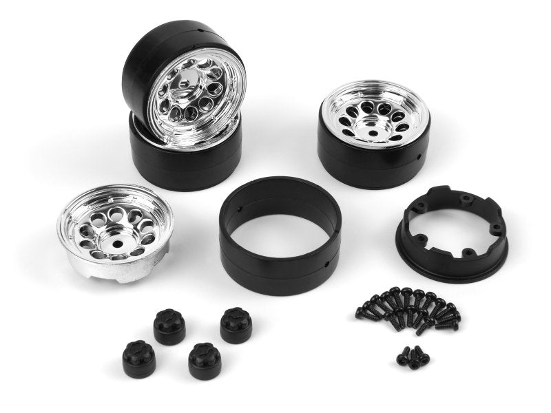 HPI Racing CS-10 Beadlock Wheels 1.2in Chrome for Venture18 (4pcs)