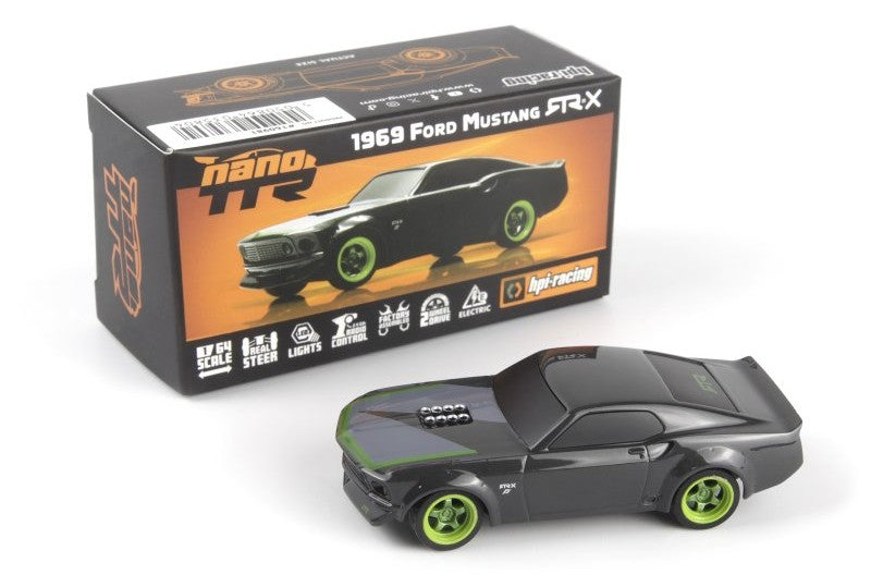 HPI Racing nano-TTR 1969 Ford Mustang RTR-X 1/64 2WD Micro RC Car Grey - Car Only
