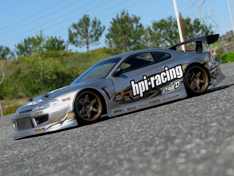 HPI Racing Nissan Silvia S15 Clear Drift Body Shell 200mm with Aero Kit and 3D Wing for 1/10 Scale Touring Cars