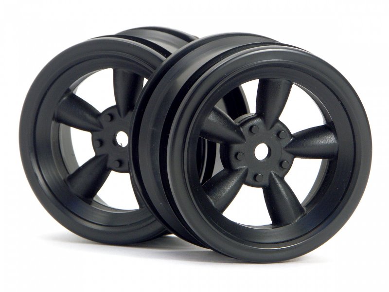 HPI Racing Black Vintage 5 Spoke Wheel 26mm 0mm Offset (2pcs) for 1/10 Scale On-Road Cars