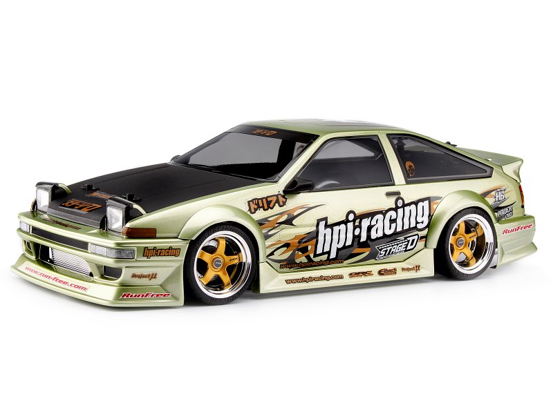 HPI Racing Toyota Stage-D Sprinter Trueno AE86 Run Free Wide-Body Kit Clear