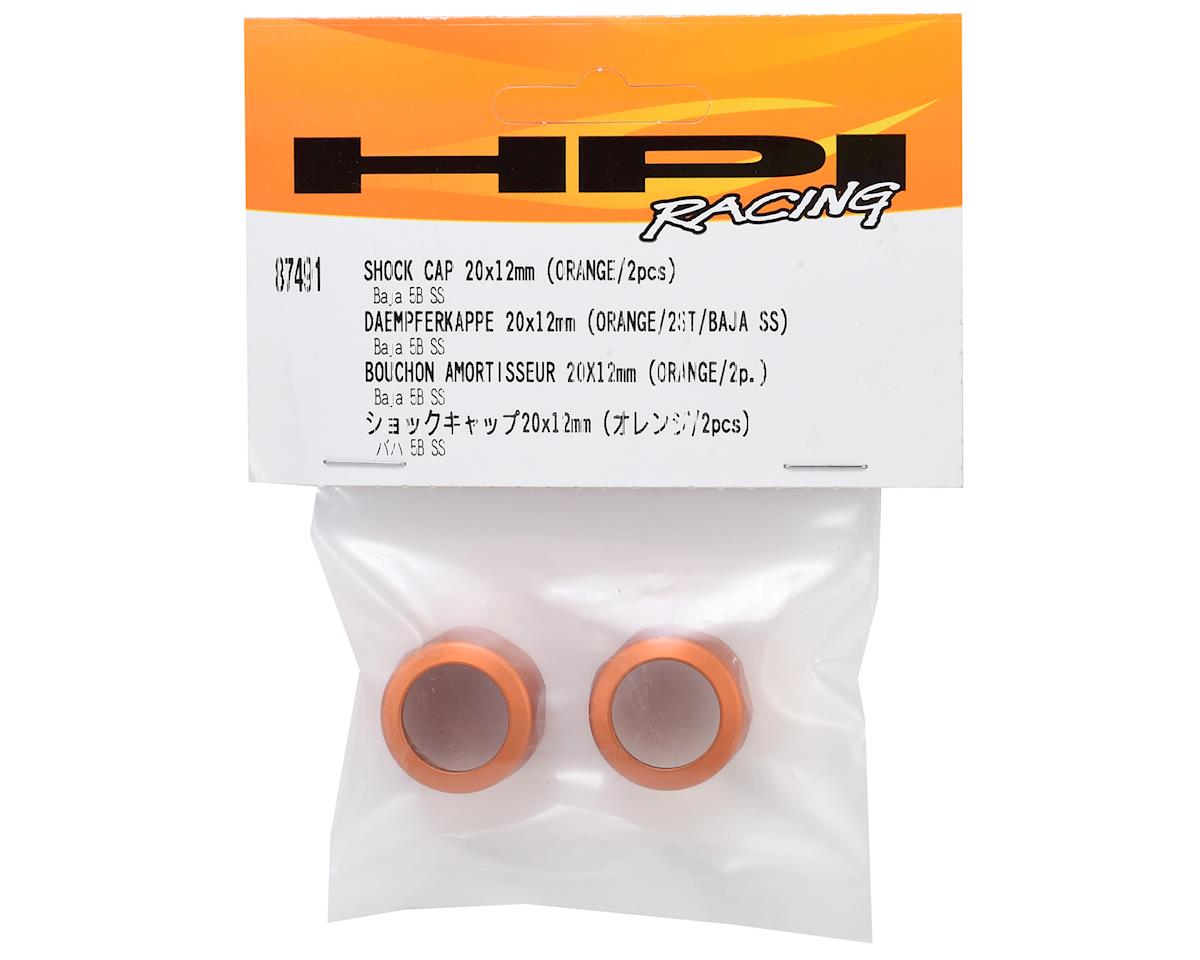 HPI Racing Shock Caps 20x12mm (Orange) for Baja 5T / 5B SS (2-Pack)