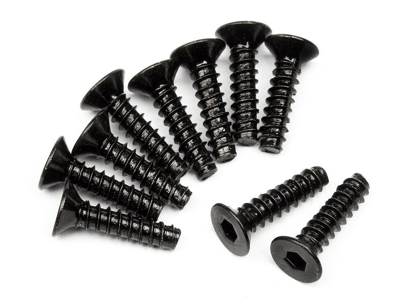 HPI Racing M3x12mm Self-Tapping Flat Head Hex Socket Screws (10-Pack)
