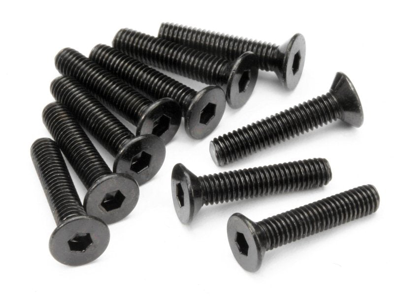 HPI Racing M3x15mm Flat Head Hex Screws (10-Pack)