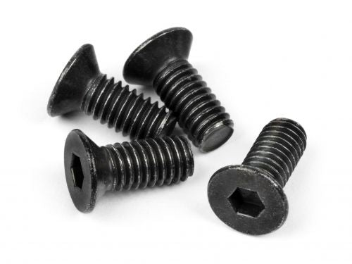 HPI Racing M4x10mm Thin-Type Flat Head Hex Socket Screws (4-Pack)