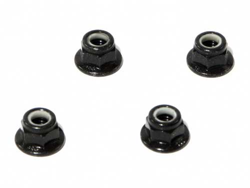 HPI Racing M5 Flanged Lock Nuts Black (4-Pack)