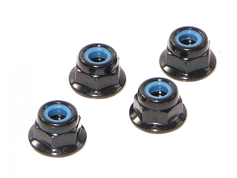 HPI Racing M4 Flanged Lock Nuts (4-Pack)