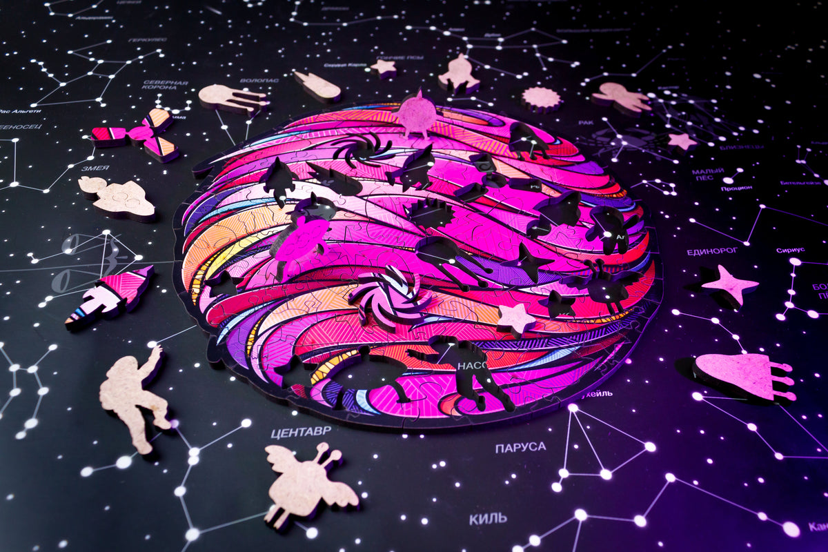 Pink Planet — Wooden Jigsaw Puzzle