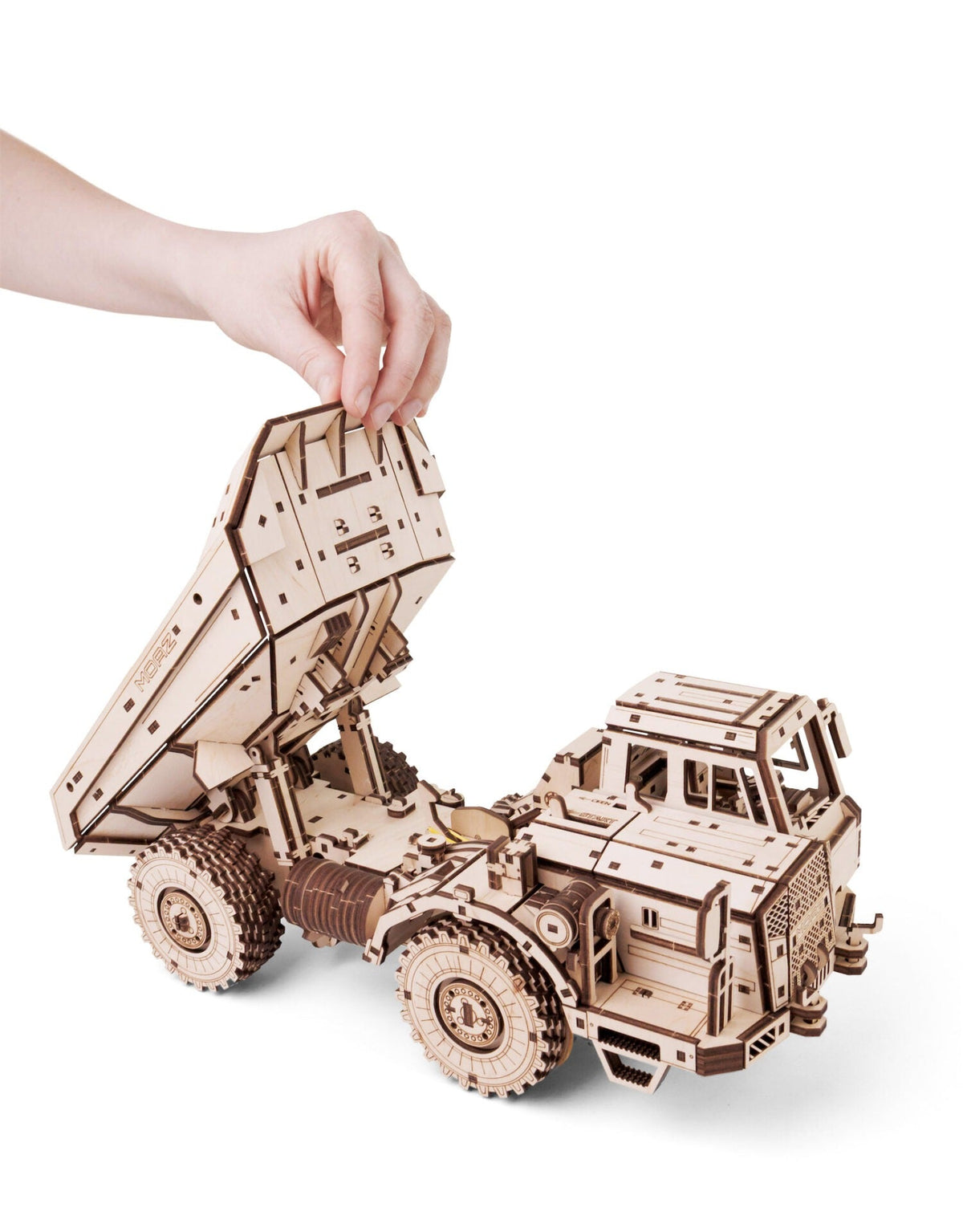 MoAZ-75053 Dump Truck — Mechanical Wooden Model, 538 Pieces