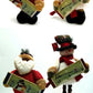 Fabric Burlap Stuffed Santa Or Snowman With Expandable Legs