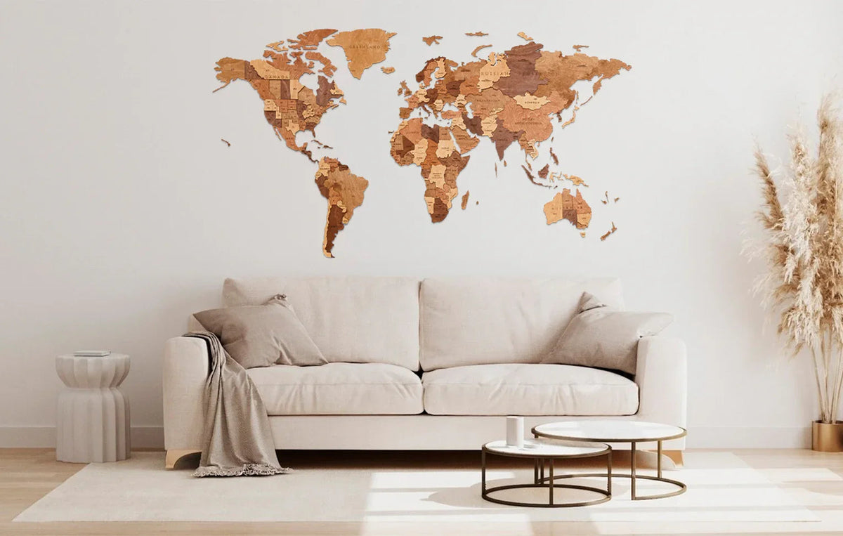 Choco World Map — Wooden Wall Decor