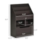 HOMCOM Kids Bookcase Multi-Shelf Book Rack with Mobile Drawer, Brown