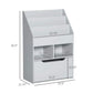 HOMCOM Kids Bookcase Multi-Shelf Book Rack with Mobile Drawer, Gray