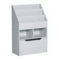 HOMCOM Kids Bookcase Multi-Shelf Book Rack with Mobile Drawer, Gray