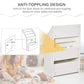 HOMCOM Kids Bookcase Multi-Shelf Book Rack with Mobile Drawer, White