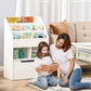 HOMCOM Kids Bookcase Multi-Shelf Book Rack with Mobile Drawer, White