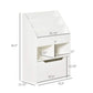 HOMCOM Kids Bookcase Multi-Shelf Book Rack with Mobile Drawer, White