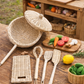 Handmade Rattan Play Kitchen Utensils - Montessori Pretend Play Cooking Set